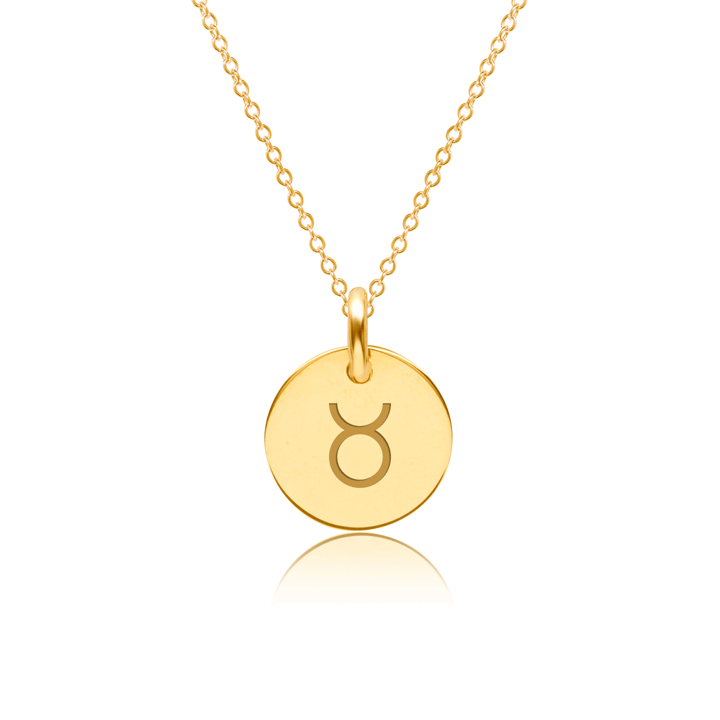 Gold Zodiac Mini Circle Necklace