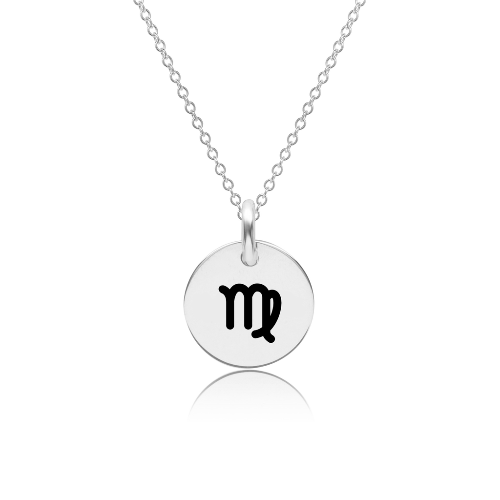 Silver Zodiac Mini Circle Necklace